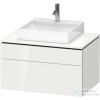 Duravit L-CUBE 82x55 cm-es, 2 fiókos alsószekrény mosdó és csaptelep nélkül, lakkozott fényes fehér LC4880085850000
