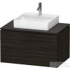 Duravit L-CUBE 82x55 cm-es, 2 fiókos alsószekrény mosdó és csaptelep nélkül, matt kefélt dió (furnér) LC4880069690000