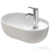 Duravit LUV 420x270 mm-es ráültethető mosdó Wondergliss bevonattal,fehér/szatén szürke matt 03814223001