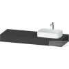 Duravit QATEGA 160x55 cm-es mosdópult, 1 jobb oldali mosdó kivágással, mosdó és csaptelep nélkül, matt grafit QA4807049490000