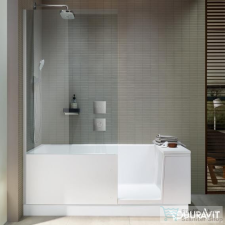 Duravit SHOWER+BATH 170x75 egyenes kád ajtóval,zuhanyfallal,átlátszó üveggel,balos sarokba,700403000000000 kád, zuhanykabin