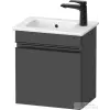 Duravit SIVIDA 40x28,7 cm-es, 1 ajtós alsószekrény fekete színű fogantyúval, mosdó és csaptelep nélkül, balos, matt grafit SV4642LBD490000