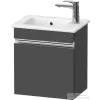 Duravit SIVIDA 40x28,7 cm-es, 1 ajtós alsószekrény króm színű fogantyúval, mosdó és csaptelep nélkül, balos, matt grafit SV4642L10490000