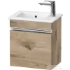Duravit SIVIDA 40x28,7 cm-es, 1 ajtós alsószekrény króm színű fogantyúval, mosdó és csaptelep nélkül, jobbos, márványos tölgy SV4642R10550000