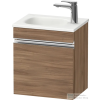 Duravit SIVIDA 40x29,5 cm-es, 1 ajtós alsószekrény króm színű fogantyúval, mosdó és csaptelep nélkül, balos, matt dió SV4649L10790000