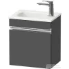 Duravit SIVIDA 40x29,5 cm-es, 1 ajtós alsószekrény króm színű fogantyúval, mosdó és csaptelep nélkül, jobbos, matt grafit SV4649R10490000