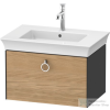 Duravit WHITE TULIP mosdó alá építhető függesztett 1 fiókos alsószekrény,684 x 458 mm,Graphite Satin Matt/Natural Oak solid WT42510H558