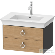Duravit WHITE TULIP mosdó alá építhető függesztett 2 fiókos alsószekrény,684 x 458 mm,Graphite Satin Matt/Natural Oak solid WT43510H558 fürdőszoba bútor