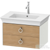 Duravit WHITE TULIP mosdó alá építhető függesztett 2 fiókos alsószekrény,684 x 458 mm,White Satin Matt Lacquer/Natural Oak solid WT43510H536
