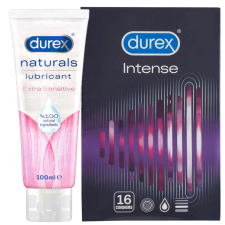 Durex Intense Orgasmic Óvszer és Naturals Sensitive Síkosító csomag óvszer