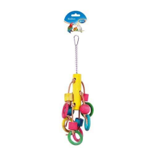 DUVO+ Játék papagájoknak színes kockákkal és haranggal 33cm játék madaraknak