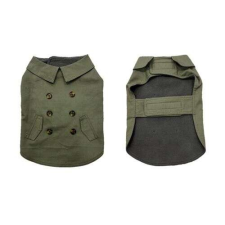  DUVO+ mellény kutyáknak trench coat stílusban XS 30cm olivazöld kutyaruha