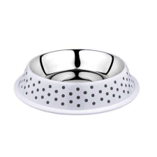  DUVO+ Pöttyökkel díszített fém kutyatál csúszásgátlóval 2100ml 32,3x32,3x6,1cm XL kutyatál