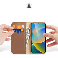 DUX DUCIS Apple iPhone 14 Pro Dux Ducis Hivo flip tok, Barna tok és táska