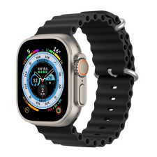 DUX DUCIS Apple Watch 1-6, SE, SE (2022) (38 / 40 mm) / Watch 7-8 (41 mm), szilikon pótszíj, állítható, hullámos kialakítás, Dux Ducis, fekete okosóra kellék