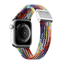 DUX DUCIS Apple Watch 1-6, SE, SE (2022) (38 / 40 mm) / Watch 7-8 (41 mm), textíl pótszíj, állítható, szivárvány minta, Dux Ducis Mixture, mintás okosóra kellék