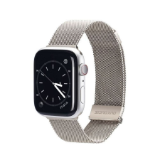 DUX DUCIS Apple Watch 4/5/6/7/SE okosóra fém szíj, 42/44/45mm kompatibilis, platina színű, DUX DUCIS Milanese okosóra kellék