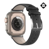 DUX DUCIS Apple Watch Ultra 2 49mm ys pótszíj (egyedi méret, valódi bőr, állítható) fekete