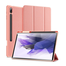 DUX DUCIS domo tok álló, b&#337;r hatású (aktív flip, oldalra nyíló, trifold, s pen tartó, textil minta) rózsaszín gp-147071 tablet tok