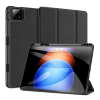 DUX DUCIS DOMO tok álló, bőr hatású (aktív FLIP, oldalra nyíló, TRIFOLD, asztali tartó, ceruza tartó) FEKETE Xiaomi Pad 6S Pro