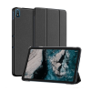 DUX DUCIS DOMO tok álló, bőr hatású (aktív FLIP, oldalra nyíló, TRIFOLD asztali tartó funkció, textil minta) FEKETE Nokia T20 Wi-Fi, Nokia T20 LTE
