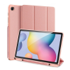 DUX DUCIS DOMO tok álló, bőr hatású (aktív flip, oldalra nyíló, TRIFOLD S pencil tartó, textil minta) ROZÉARANY Samsung Galaxy Tab S6 Lite 10.4 WIFI (SM-P610), Samsung Galaxy Tab S6 Lite 10.