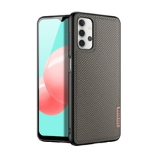 DUX DUCIS Fino szilikon mobiltelefon tok - barna, rács minta (Samsung Galaxy A32) tok és táska