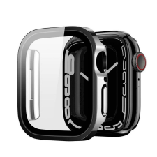 DUX DUCIS Hamo Apple Watch 7/8/9 45mm tok kijelzővédő felülettel, fekete okosóra kellék