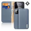 DUX DUCIS Hivo Apple iPhone 13 Pro Max tok álló, valódi bőr (Flip, oldalra nyíló, bankkártya tartó) kék