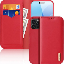 DUX DUCIS Hivo iPhone 16 Pro piros flipes bőr tok tok és táska