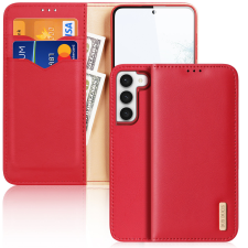 DUX DUCIS Hivo tok Samsung Galaxy S23 flip cover pénztárca állvány RFID blokkoló piros tok és táska