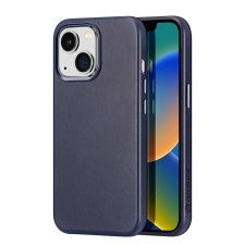 DUX DUCIS Naples tok iPhone 14 Plus mágneses bőr tok MagSafe kék tok és táska