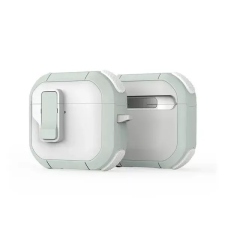  Dux Ducis PECP AirPods 4 műanyag/szilikon tok, fehér-zöld fülhallgató, fejhallgató tok