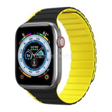 DUX DUCIS pótszíj (egyedi méret, nagy, szilikon, 3D, mágneses) FEKETE/SÁRGA (GP-142273) okosóra kellék