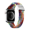 DUX DUCIS pótszíj (egyedi méret, textil, szivárvány minta, állítható) FEHÉR Apple Watch Ultra 49mm, Apple Watch Series 7 45mm, Apple Watch Series SE 2 44mm, Apple Watch Series 1 42mm, Apple W