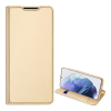 DUX DUCIS Samsung Galaxy S22 Plus 5G (SM-S906) skin pro tok álló, bőr hatású (flip, bankkártya tartó) arany