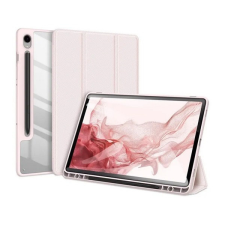 DUX DUCIS Samsung Galaxy Tab S9 11.0 SM-X710 / X716B, mappa tok, Trifold, légpárnás sarok, közepesen ütésálló, S-Pen tartóval, átlátszó hátlap, Dux Ducis Toby, rózsaszín tablet tok