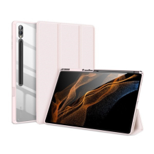 DUX DUCIS Samsung Galaxy Tab S9 Ultra 14.6 SM-X910 / X916B, mappa tok, Trifold, légpárnás sarok, közepesen ütésálló, S-Pen tartóval, átlátszó hátlap, Dux Ducis Toby, rózsaszín tablet tok