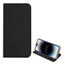 DUX DUCIS SKIN PRO tok álló, bőr hatású (FLIP, oldalra nyíló, bankkártya tartó, asztali tartó funkció) FEKETE Apple iPhone 15 Pro tok és táska