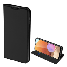 DUX DUCIS SKIN PRO tok álló, bőr hatású (FLIP, oldalra nyíló, bankkártya tartó, asztali tartó funkció) FEKETE [Samsung Galaxy A32 4G ... tok és táska