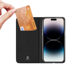DUX DUCIS Skin Pro Wallet Case iPhone 15 Pro tok - Fekete tok és táska