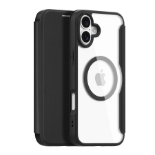 DUX DUCIS Skin X Pro MagSafe-kompatibilis könyvtok kártyatartóval iPhone 16 - fekete tok és táska