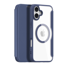 DUX DUCIS Skin X Pro MagSafe-kompatibilis könyvtok kártyatartóval iPhone 16 - kék tok és táska