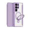 DUX DUCIS SKIN X PRO tok álló, bőr hatású (FLIP, oldalra nyíló, RFID, kitámasztó, MagSafe) LILA Samsung Galaxy S25 Ultra (SM-S938)