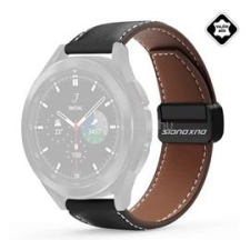 DUX DUCIS YA pótszíj (univerzális, 22mm, valódi bőr, mágneses) FEKETE (GP-152518) okosóra kellék