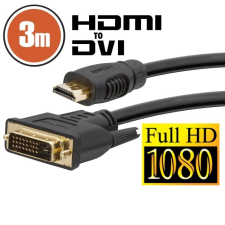  DVI -HDMI kábel aranyozott csatlakozóval - 3m (20381) audió/videó kellék, kábel és adapter