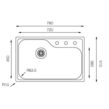  DXT780 780x510 mm rozsdamentes mosogatótálca mosogatótálca