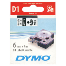 DYMO "D1" Feliratozógép kazetta 6 mm x 7 m fekete-fehér (S0720780) (GD43613) etikett