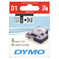 DYMO &quot;D1&quot; Feliratozógép kazetta 6 mm x 7 m fekete-fehér (S0720780) nyomtató kellék