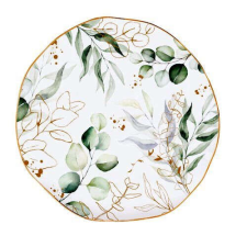 Easy Life Design Porcelán desszerttányér 16cm, Botanique tányér és evőeszköz